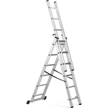 MSW Ladder Aluminium met wielfunctie - 321,2 cm