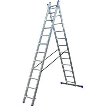 Alumexx Reformladder 2x12 sporten - Met Stabiliteitsbalk - Werkhoogte 5.75m