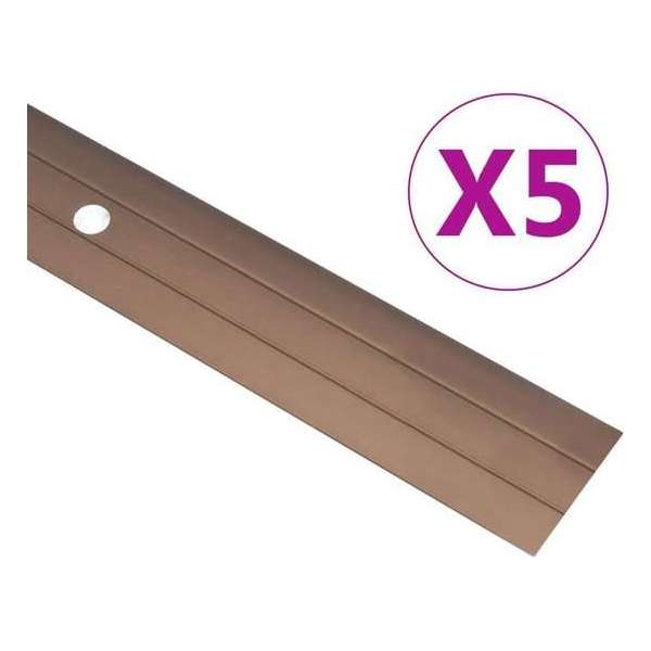 vidaXL Vloerprofielen 5 st 100 cm aluminium bruin