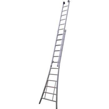 Maxall Opsteekladder dubbel uitgebogen 2x16 sporten + toprollen