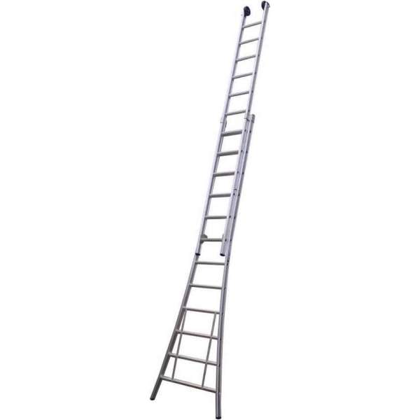 Maxall Opsteekladder dubbel uitgebogen 2x16 sporten + toprollen