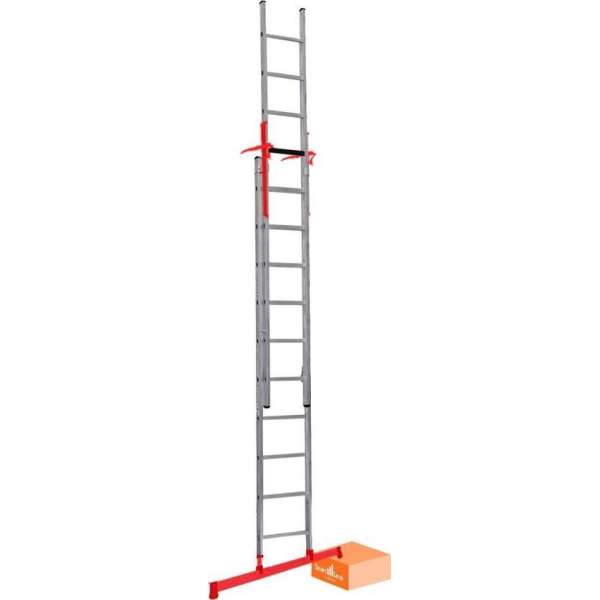 Smart Level Ladder Schuifladder Pro met Leveling Systeem en met Topsafe Systeem 2 x 14 treden