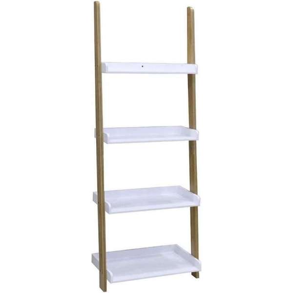 Bamboo Ladder 4-laags wit/bamboe 11163 Casame