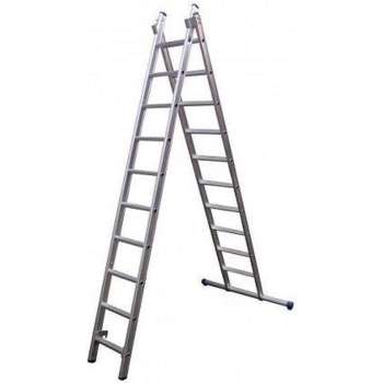 Maxall Reformladder dubbel recht 2x12 sporten + gevelrollen