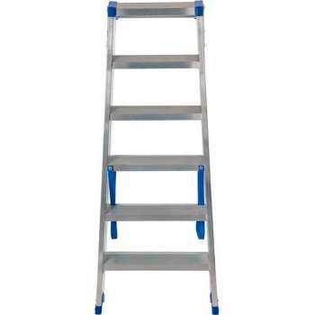 Escalo – Industriële trapladder  – Sparta Duo – Aluminium – 2x6 treden – 129 cm