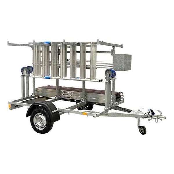 Steigeraanhanger met ALX Basic rolsteiger 75 x 10,2m wh en  lengte platform