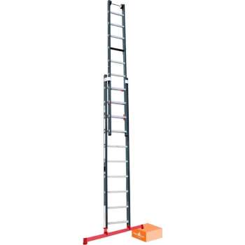 Smart Level Ladder Premium  2 delige gecoate schuifladder met Leveling System met 2 x 12 treden