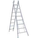 Eurostairs Reform ladder dubbel uitgebogen 2x14 sporten + gevelrollen