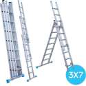 Eurostairs Reform ladder driedelig recht 3x7 sporten