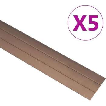 vidaXL Vloerprofielen 5 st 100 cm aluminium bruin