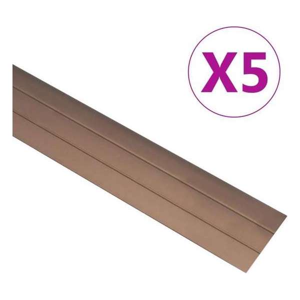 vidaXL Vloerprofielen 5 st 134 cm aluminium bruin