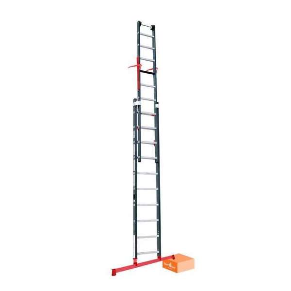 Smart Level Ladder Schuifladder Premium met Levelings Systeem en met Topsafe Systeem 2 x 12 treden