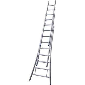 Ladder Type D gecoat driedelig uitgebogen 3x8 sporten