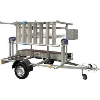 Steigeraanhanger met ALX Basic rolsteiger 75 x 10,2m wh en  lengte platform