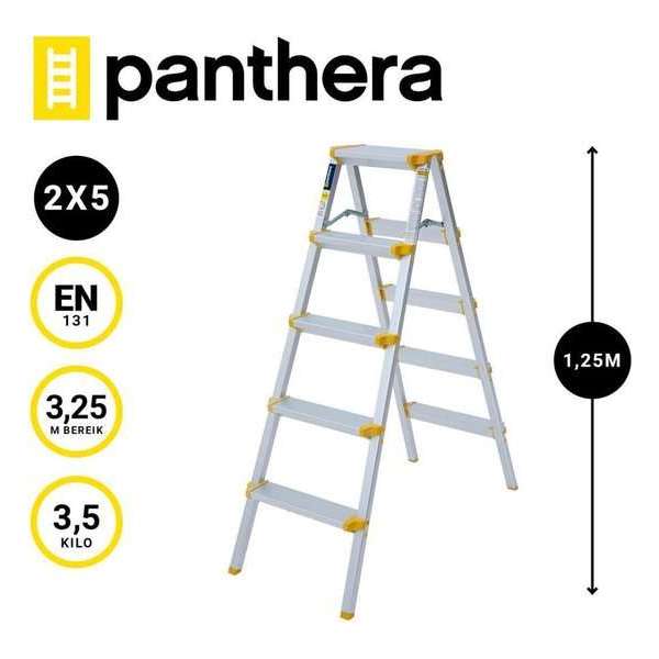 Panthera huishoudtrap - keukentrap dubbel 2x5 treden