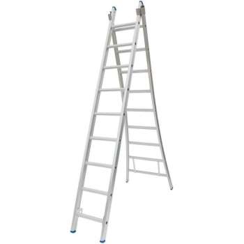 Ladder Type C gecoat dubbel uitgebogen 2x9 sporten