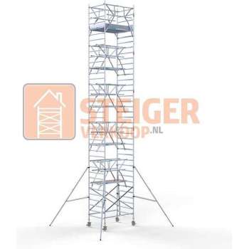 Rolsteiger Standaard 135x190 12,2m werkhoogte carbon vloer + dubbele voorloopleuning