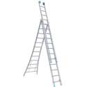 Eurostairs Reform ladder driedelig uitgebogen 3x12 sporten + gevelrollen