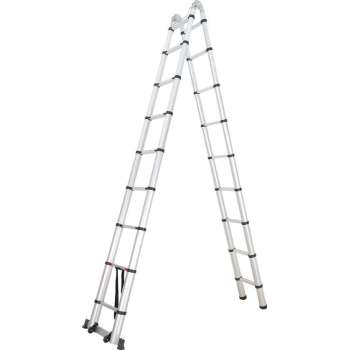 Diggers telescopische ladder, 5,6m , 2x9 treden