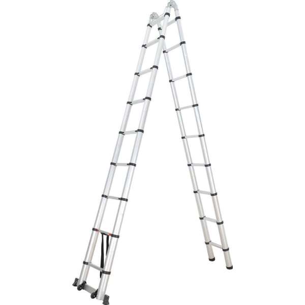 Diggers telescopische ladder, 5,6m , 2x9 treden