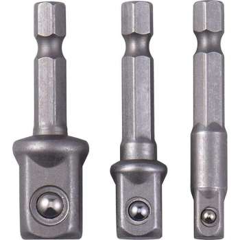 3-Delige Bitadapter Boormachine - HEX Aansluiting - (1/2") (3/8") (1/4")