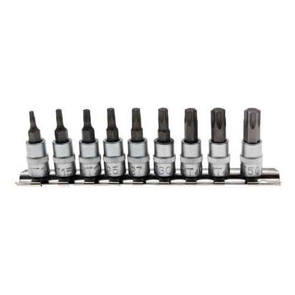 BGS - Torx doppenset -  9 delig - T10 - T15 - T20 - T25 - T27 - T30 - T40 - T45 en T50 - 1/4 aansluiting - BGS2164