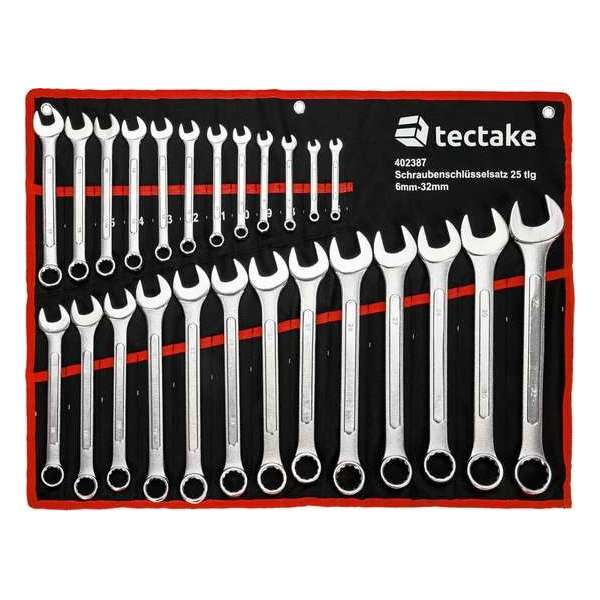 TecTake - 25 delige steeksleutel set ringsleutel set - rood - 402387