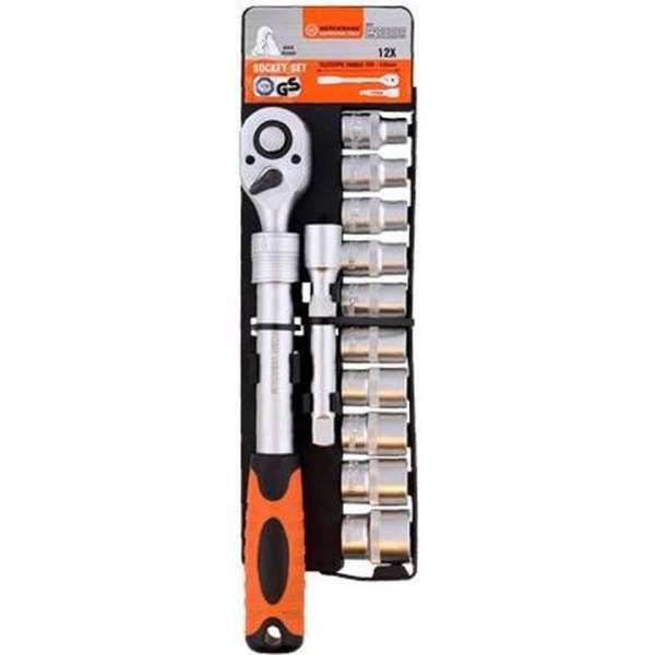 Werckmann ratchet and socket set / Ratel- en doppenset , 12 delig