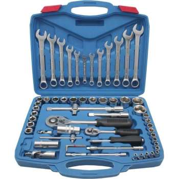 Doppendoos - Dopsleutel set 1/4" en 1/2" - 61-delig - opbergbox - gereedschap