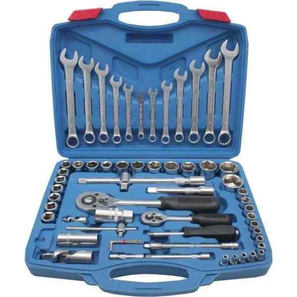 Doppendoos - Dopsleutel set 1/4" en 1/2" - 61-delig - opbergbox - gereedschap