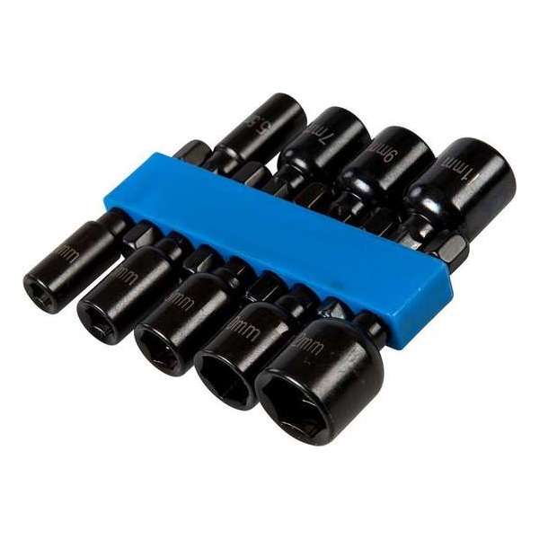 9 delige Bitdopset magnetisch dopsleutel dop bit set kort 5 - 12mm