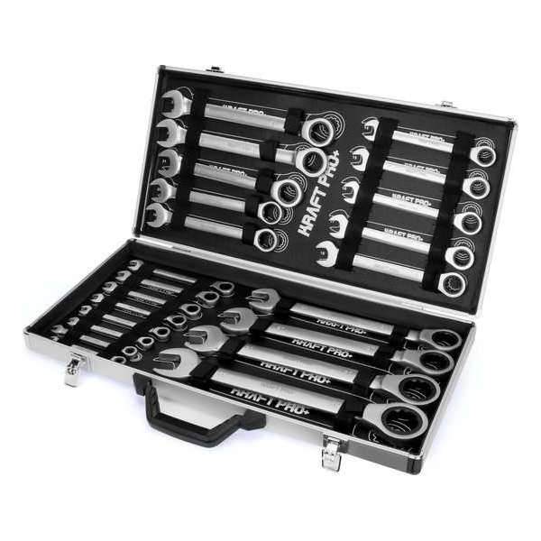 Kraft Pro+ Ring ratel set 22 delig - 72 Tandig - 6 tot 32mm - Opbergkoffer