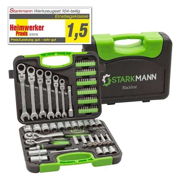 STARKMANN Premium Blackline Tools 104 delige Doppenset, bits, torx, inbus