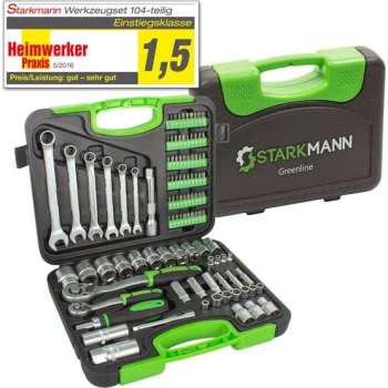 STARKMANN Premium Greenline Tools 104 delige Doppenset, bits, torx, inbus