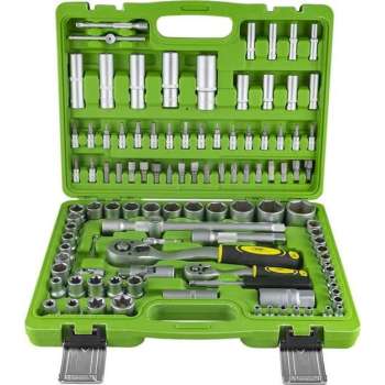 JBM Tools | Doppenset - Set van doppen 108-Delig  | 6 Kanten dop - 1/2" ratel