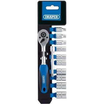 Draper Tools Metrische doppen en ratel set 1/4'' 12-delig 16369