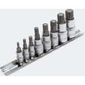 Doppenset, Torx, spline inwendig, 8 delig. Metrisch - Torxbit Torxdop veeltand Doppes Set torks veeltandig - Multistrobe