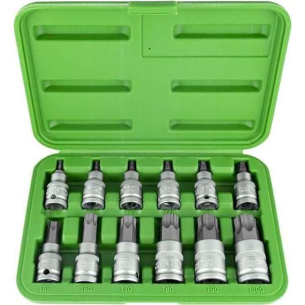 JBM Tools Torx doppenset 1/2" in twee lengtematen met stevige opbergdoos