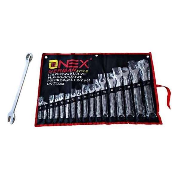 Onex Ring-Steeksleutelset 17-delig 6-32mm - Chroom Vanadium Staal