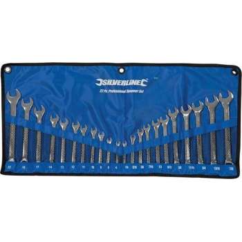 "Silverline 22-delige steekringsleutel set 6 - 22 mm en 1/4 - 7/8""