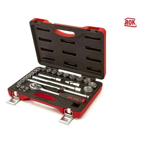 AOK 25 Delige 1/2" Professionele Super Grip Doppenset