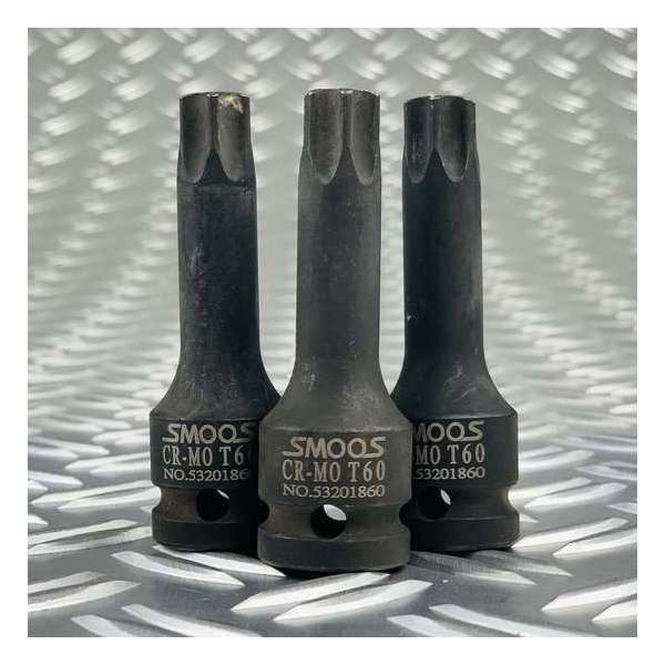 Smoos® Losse inwendige T60 torx krachtdop met 1/2 opname - 3 stuks