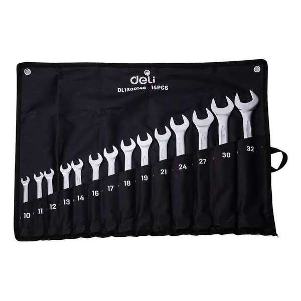 Combinatiesleutelsets 14 delig - in etui - Deli Tools EDL130014B