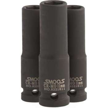 Smoos® Lange krachtdop 17 mm 3/8 opname - 3 stuks