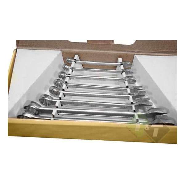 Steekringsleutel set, 8 delig, 6, 7, 8, 10, 11, 13, 17 en 19mm