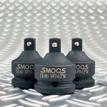 Smoos® Kracht verloopdop van 3/4 naar 1/2 - 3 stuks - Zwart