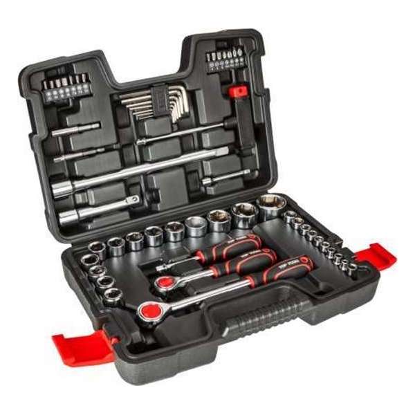 Toptools Doppenset 53 delig, 1/4 en 1/2 aansluiting