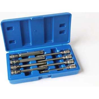 Torx doppenset met boring 3/8" 8-delig