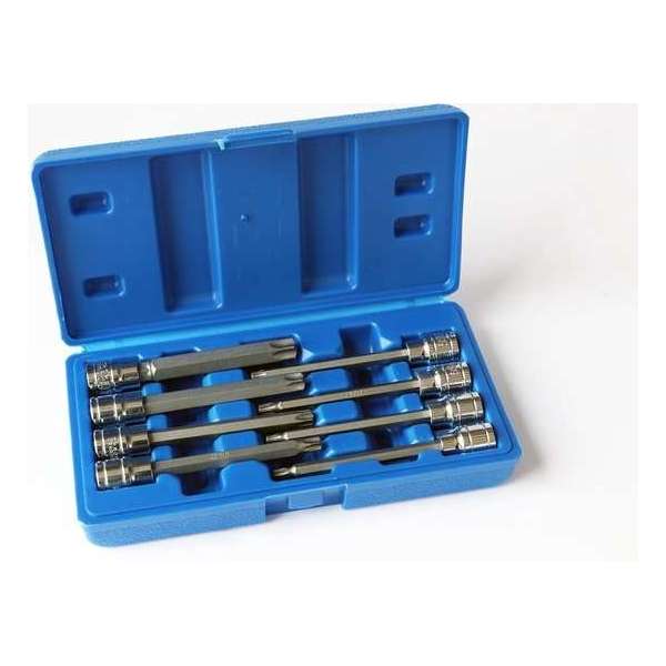 Torx doppenset met boring 3/8" 8-delig