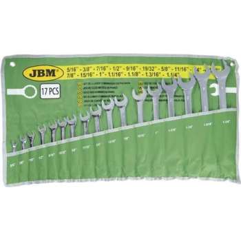 JBM Tools | Steek/Ringsleutel set | 17-Delig INCH combi moersleutels|